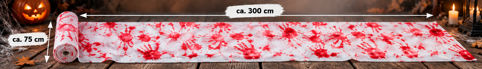 Halloween Dekostoff mit Maßen von ca. 75 x 300 cm